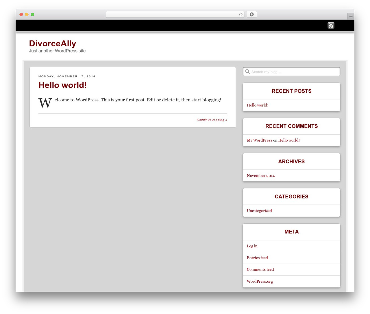 Get Noticed! WordPress theme design - divorceally.com