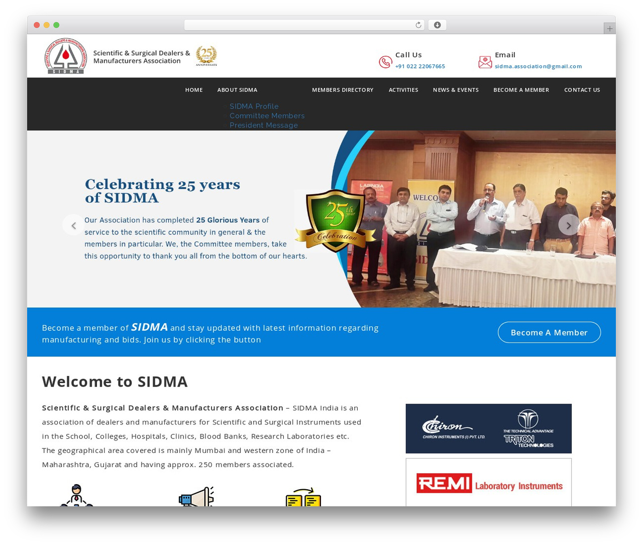 SIDMA WordPress theme - sidmaindia.org