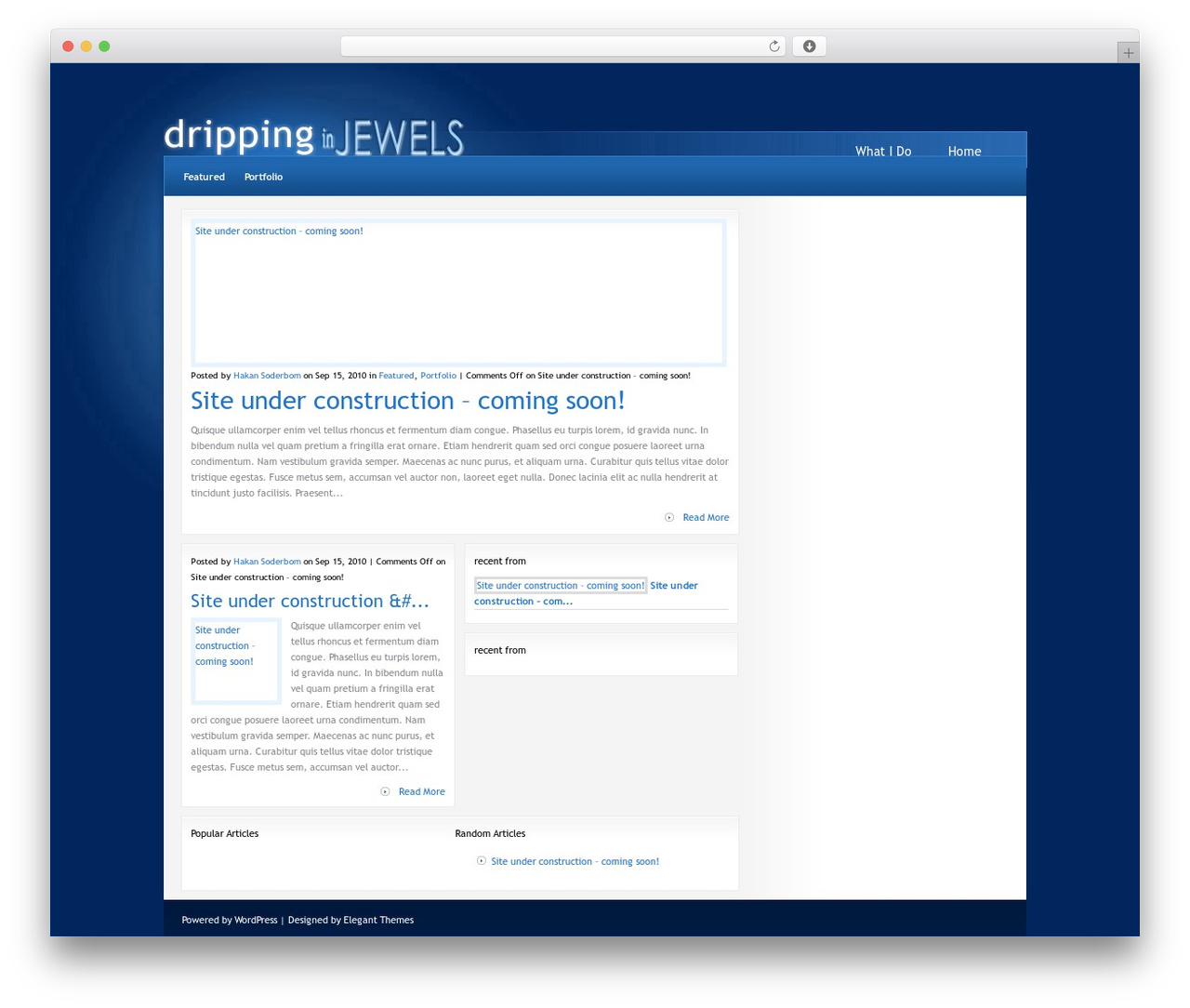 StudioBlue WordPress theme design - drippinginjewels.com StudioBlue WordPress theme design - drippinginjewels.com