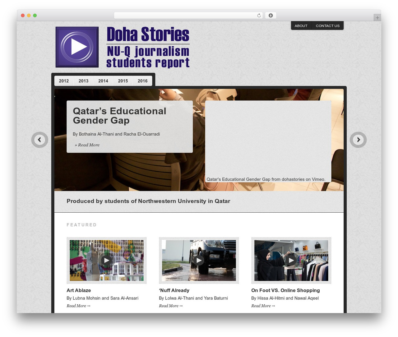 Theme WordPress Debut - dohastories.org