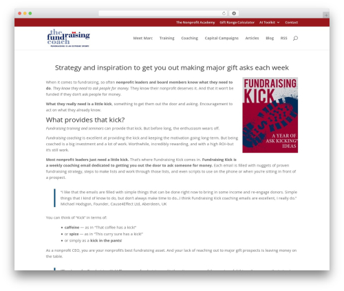 Divi WordPress theme - fundraisingcoach.com/fundraisingkick