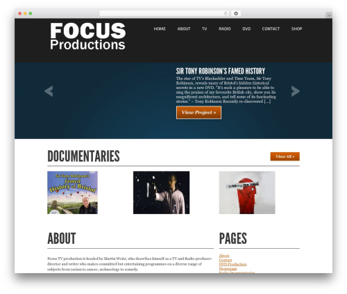 Showcase theme WordPress - focusproductions.co.uk