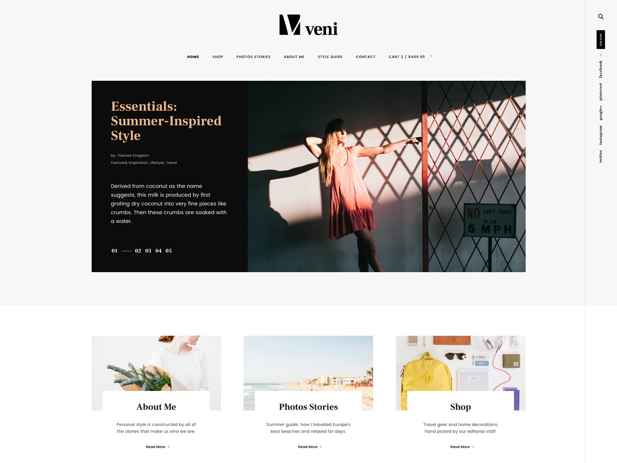 Veni WordPress blog template