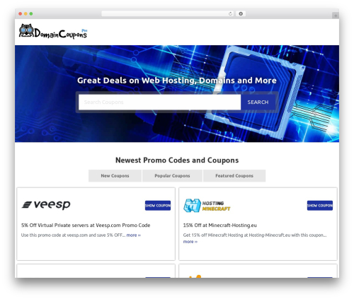 Clipper WordPress page theme - domaincouponspro.com
