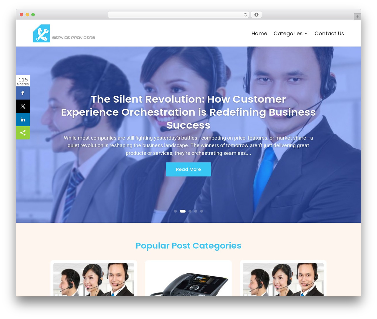 Divi WordPress theme - telecommunicationserviceproviders.com