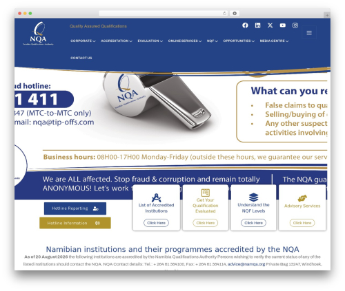 Elevate theme WordPress - namqa.org