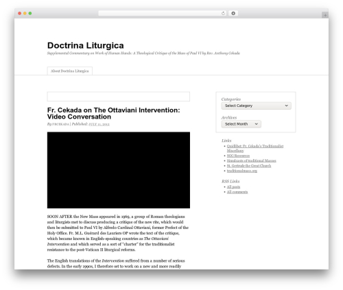 Thematic WordPress theme - doctrinaliturgica.com