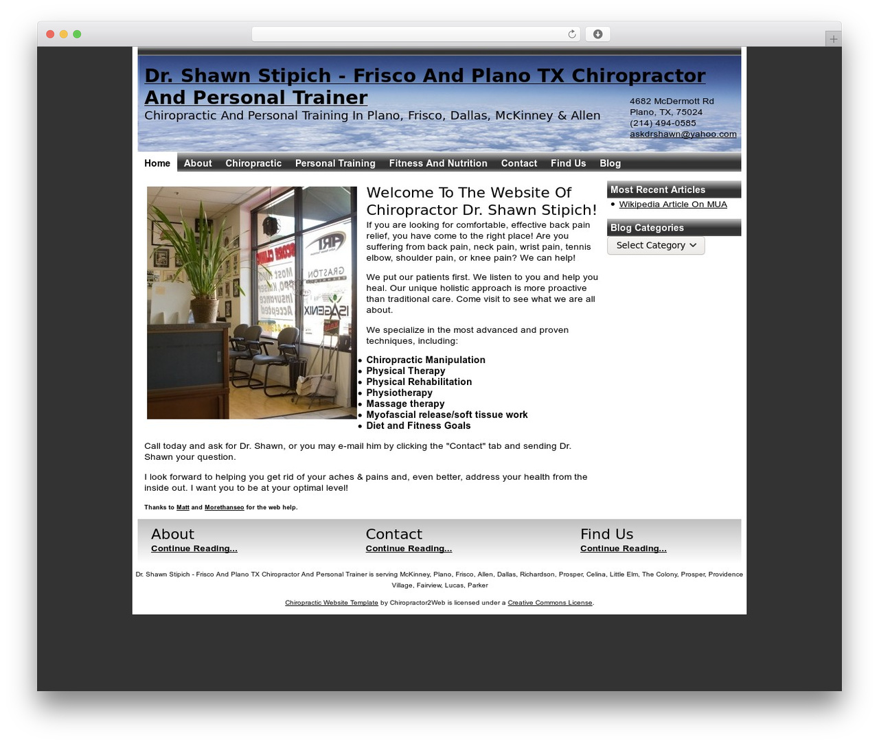 WordPress theme Chiropractor2Web - drshawnstipich.com WordPress theme Chiropractor2Web - drshawnstipich.com