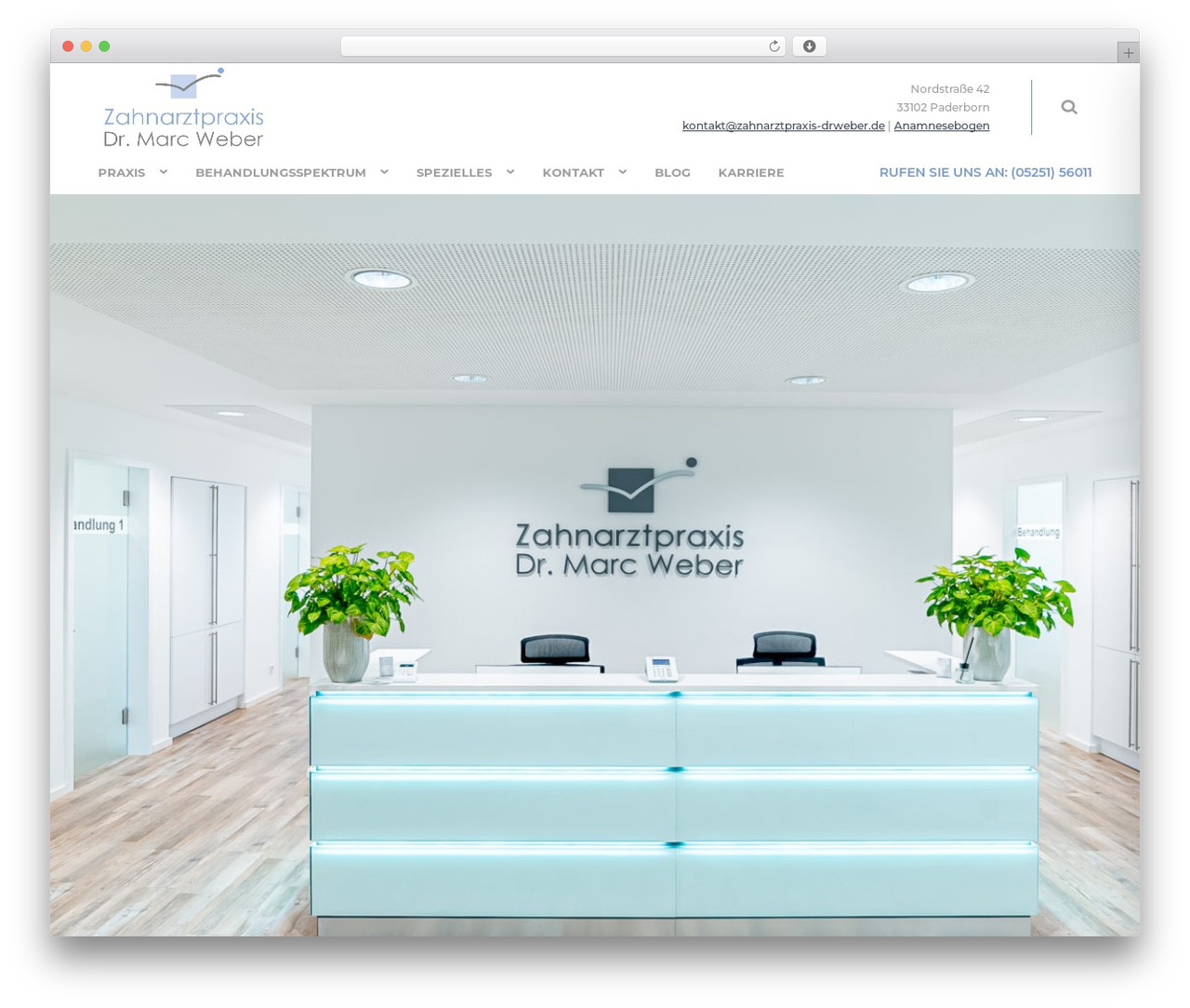 Execoore WordPress theme - zahnarztpraxis-drweber.de