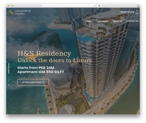Hompark WordPress theme - grandeurhomes.com.pk