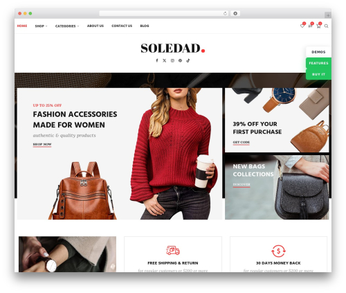 Penci demo forms WordPress plugin - soledaddemo.pencidesign.net/soledad-fashion-accessories-store
