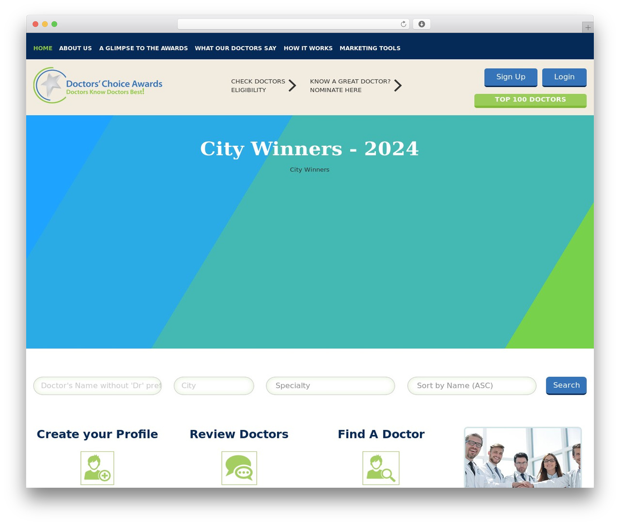 WordPress theme DCA - doctorschoiceawards.org
