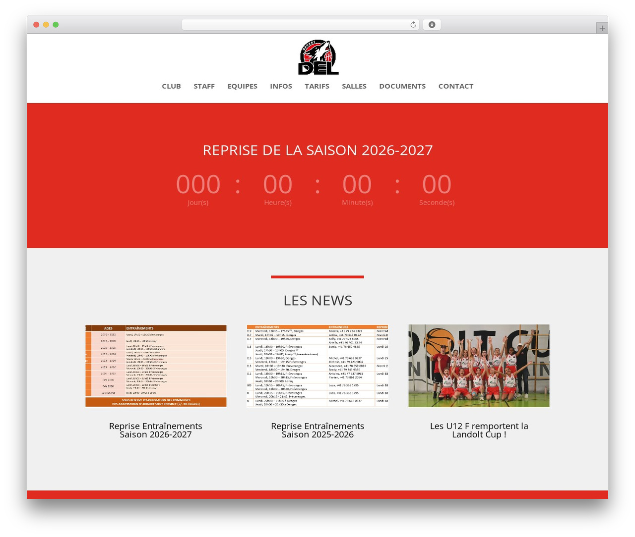 WordPress website theme Divi - del-basket.ch