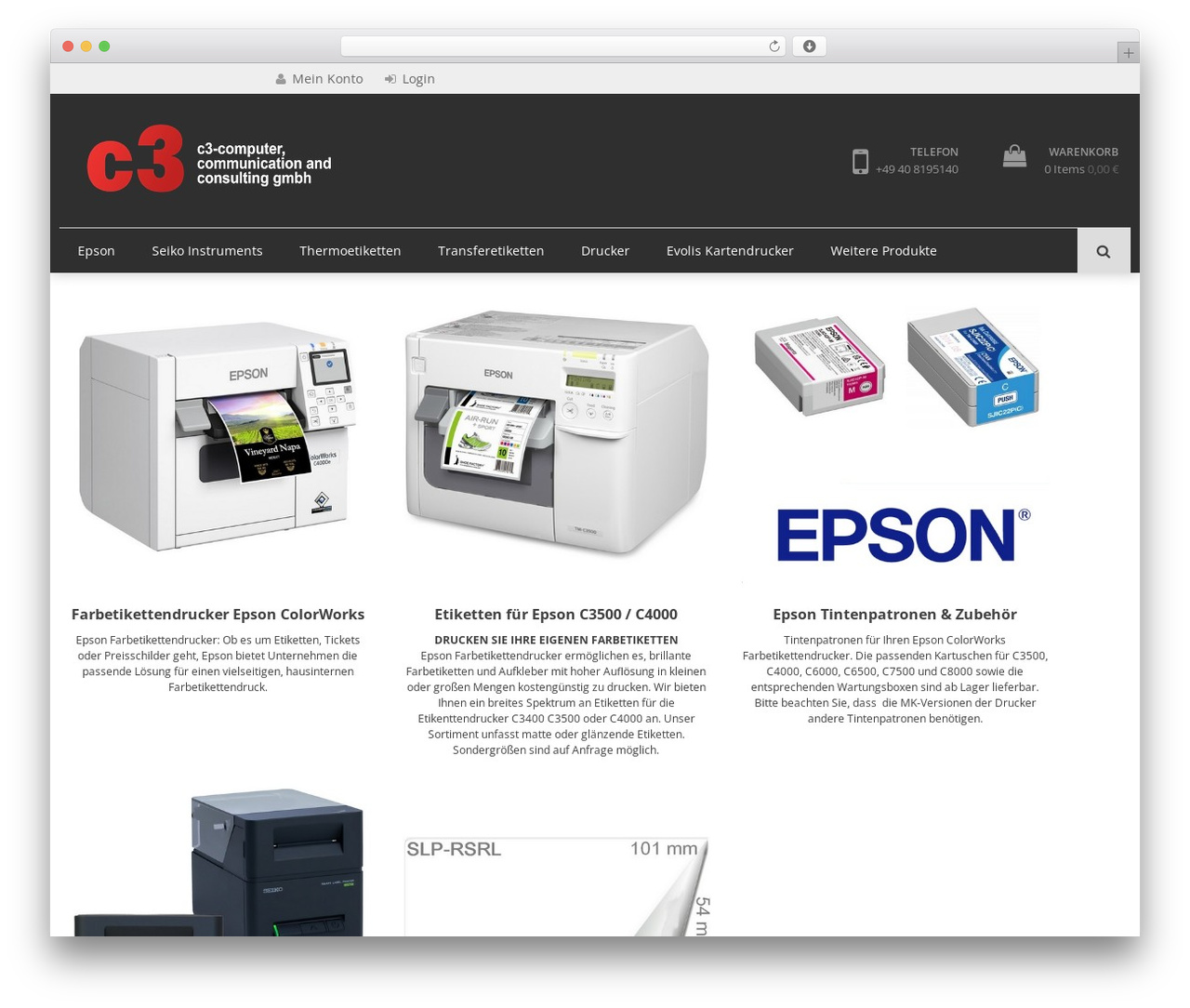 WP Store WordPress ecommerce theme - c3-etiketten.de
