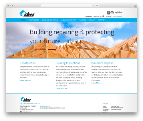 Peddlar theme WordPress - dwconstruction.co.nz