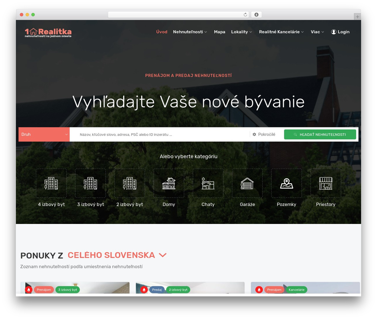 reality WordPress theme - 1realitka.sk reality WordPress theme - 1realitka.sk