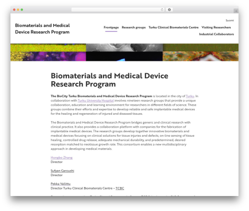 UTU Theme WordPress theme - biomaterials.utu.fi