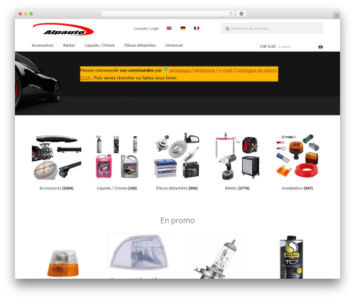 WordPress website theme Storefront - alpauto.ch