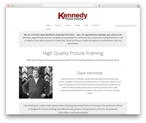 Gentle WordPress theme - kennedypictureframing.com