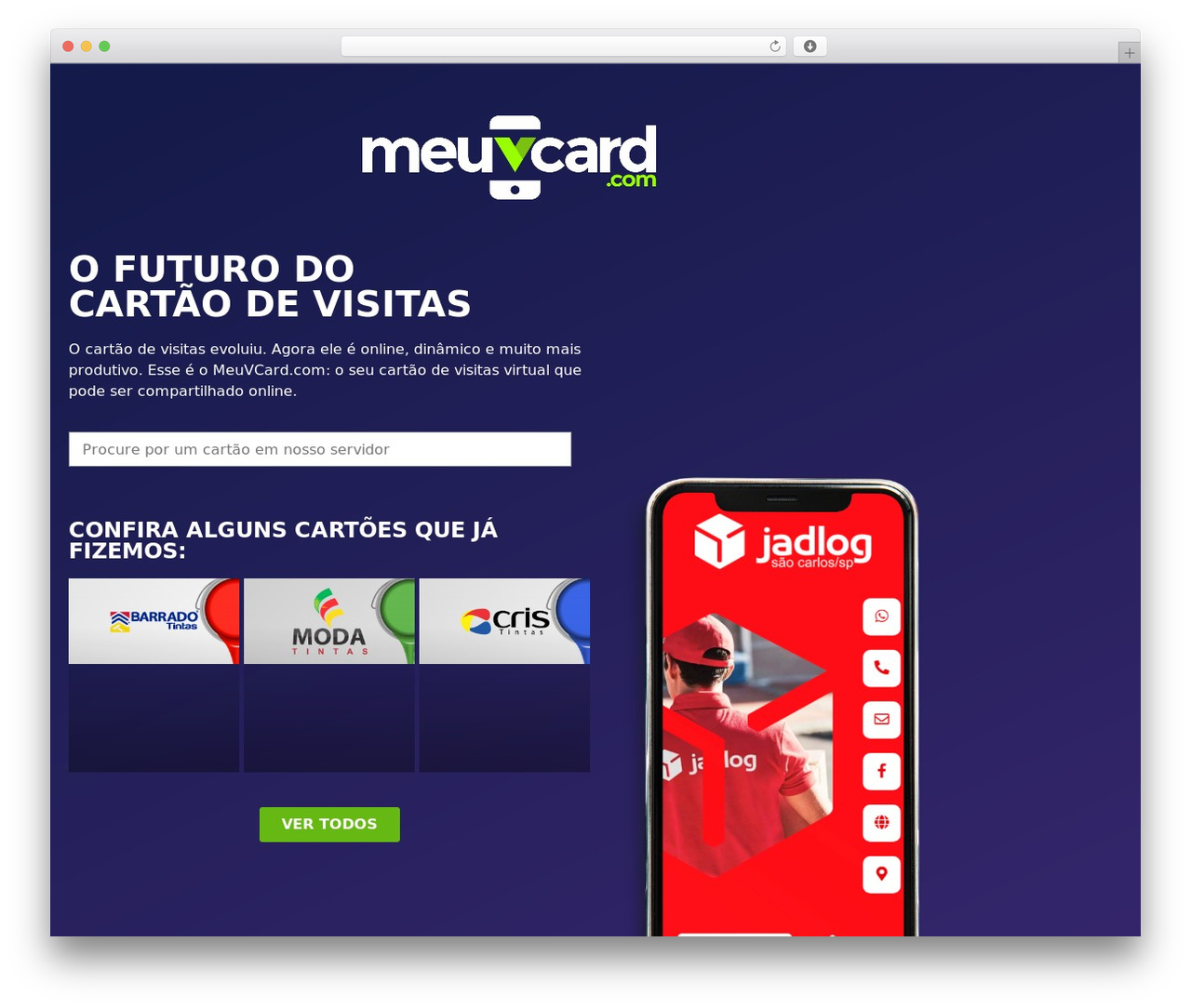 Hello Elementor WordPress theme - meuvcard.com
