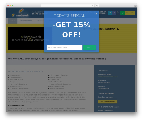 WordPress theme E-homework - buyyourhomework.com