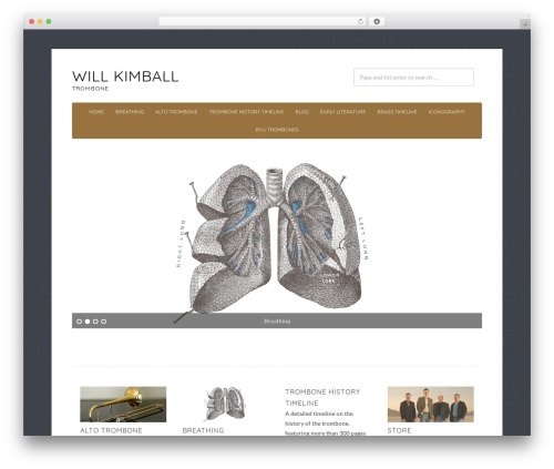 Framework WordPress theme - kimballtrombone.com