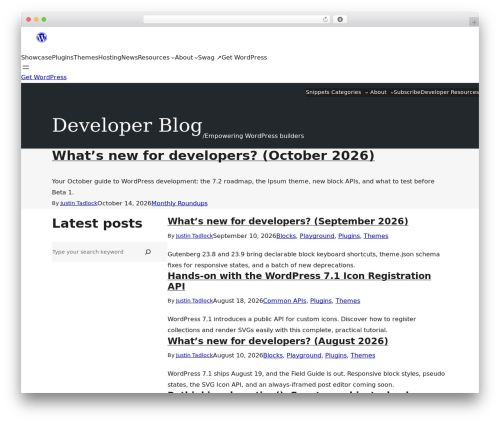 WordPress theme WordPress.org Parent Theme, 2021 edition - developer.wordpress.org/news