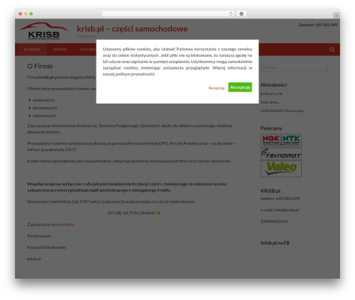 Cookie Warning (cookie-warning) free WordPress plugin - krisb.pl