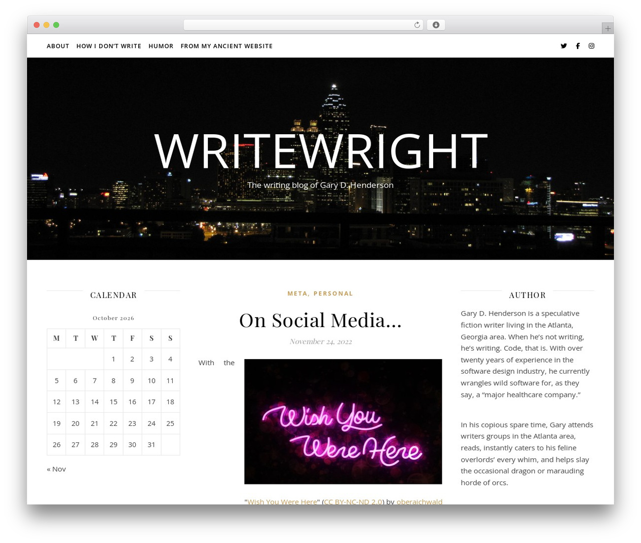 Ashe WordPress theme - garydhenderson.com