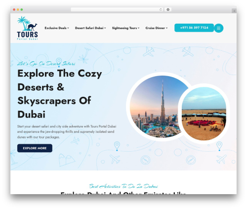 Best WordPress theme Travolo - www.thetoursdubai.com
