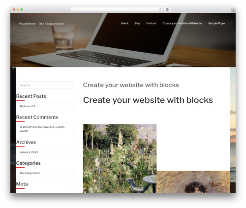 elemento free website theme - visualretreat.com