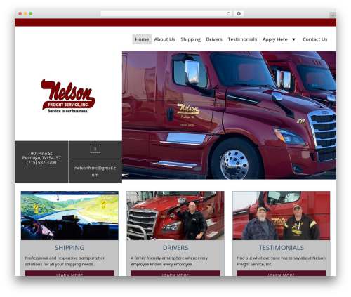 Nelson Freight Services WordPress page theme - nelsonfs.com