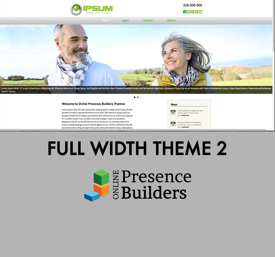 Theme WordPress PresenceBuilders Theme2 by Online Presence Builders