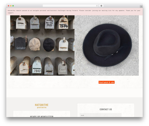 WordPress theme Artisan - hatsmithe.com