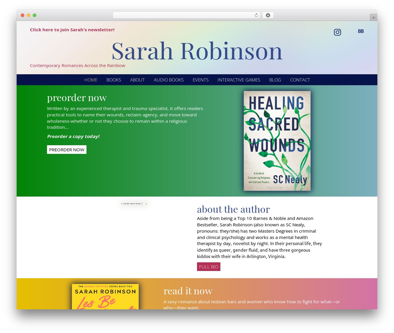WordPress theme Beaver Builder Theme - booksbysarahrobinson.com