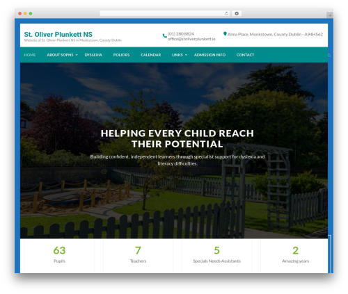 WordPress website theme Education Zone - stoliverplunkett.ie
