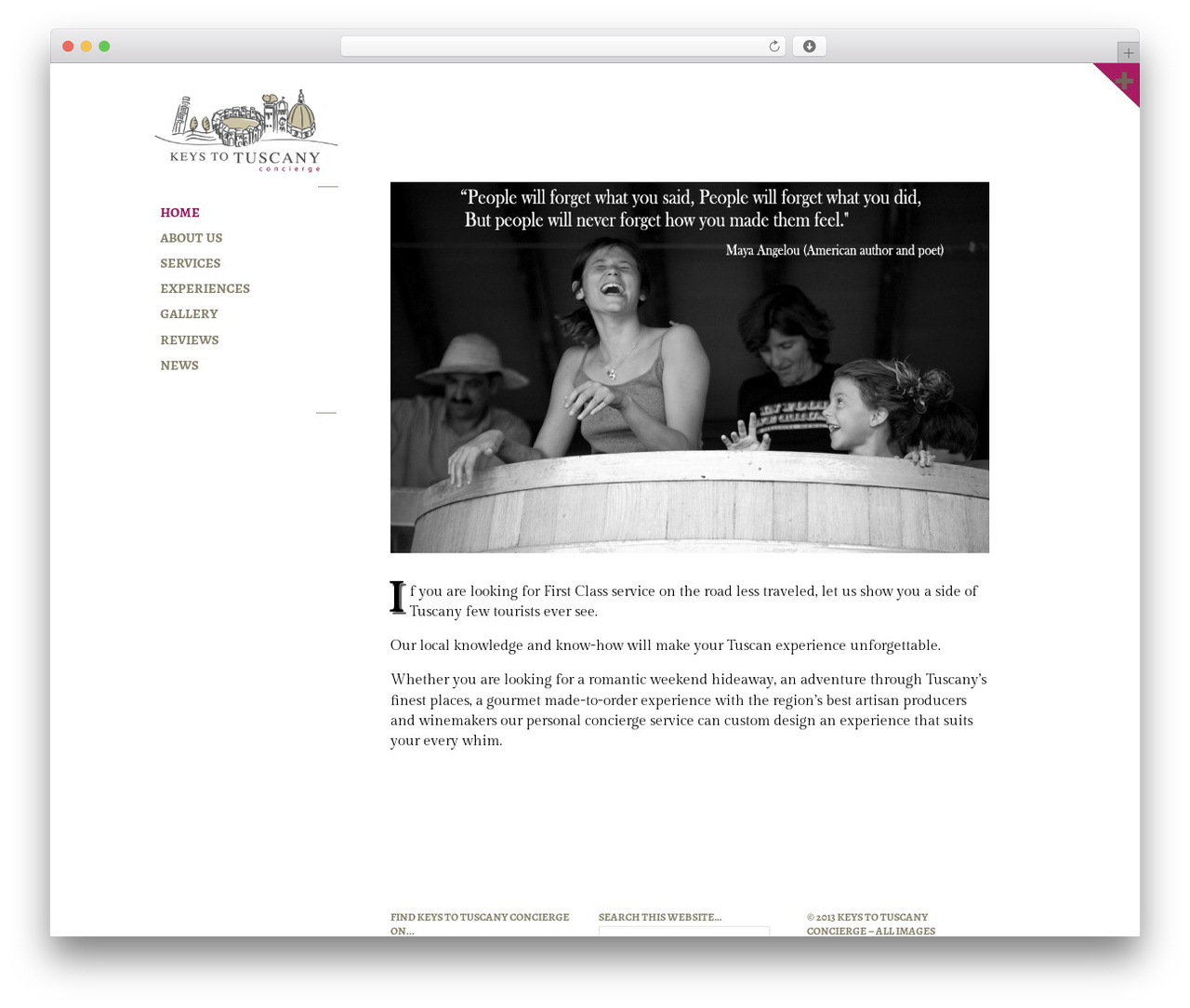 WP theme Mercina WordPress Theme - keystotuscanyconcierge.com