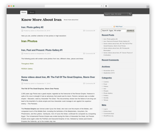 zBench WordPress theme - knowmoreaboutiran.com