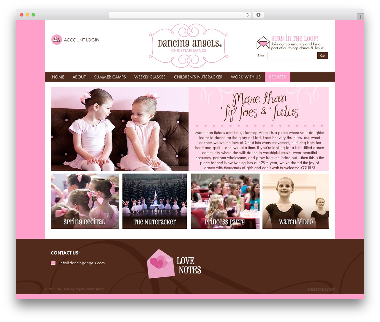 Dancing Angels business WordPress theme - dancingangels.com