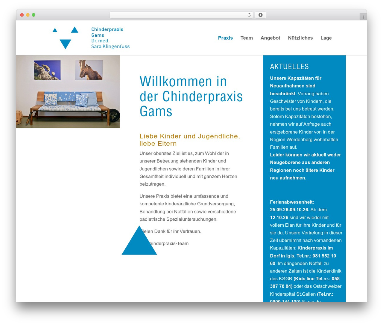 Divi WordPress theme - chinderpraxis-gams.ch