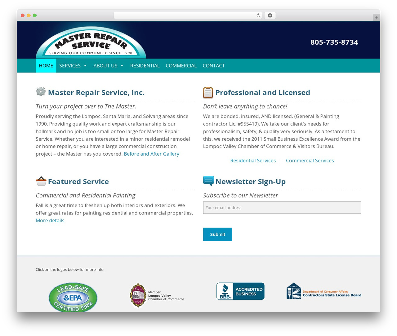 Storefront WordPress theme - masterrepairservice.com