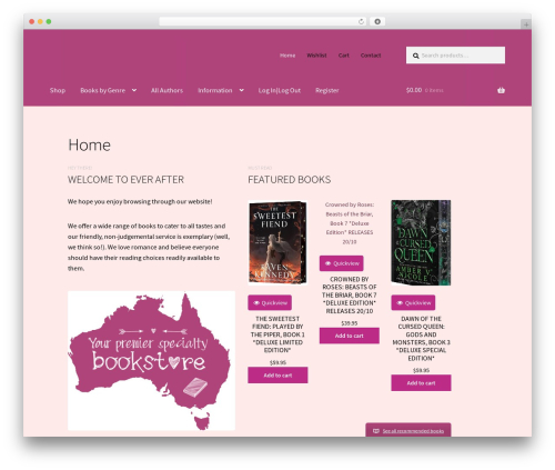 Storefront WordPress store theme - everafter.com.au