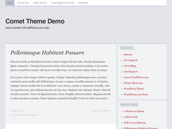 Comet – WordPress.com WP theme by Frostpress