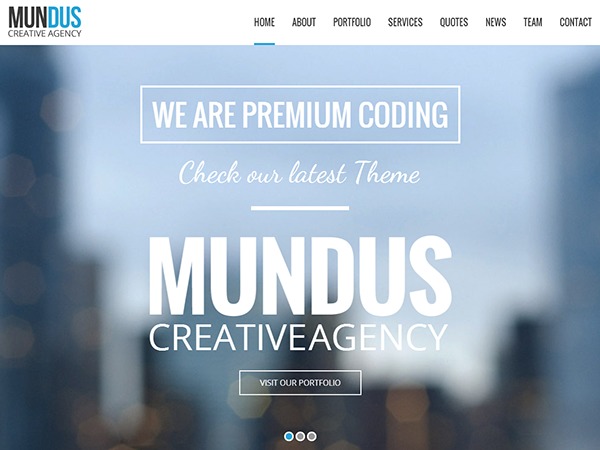 Mundus WordPress theme design by gljivec