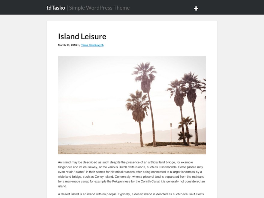 tdTasko WordPress theme design by Taras Dashkevych