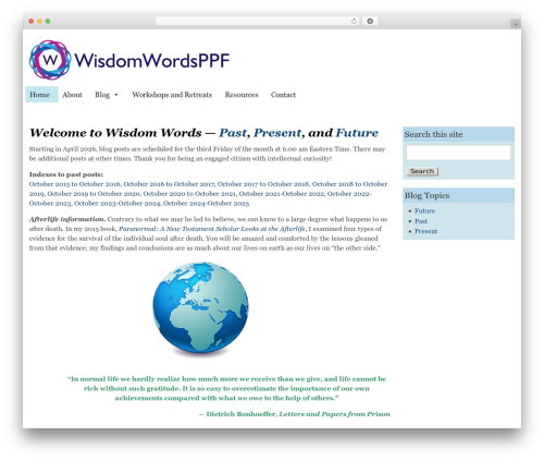 WisdomWords theme WordPress - wisdomwordsppf.org