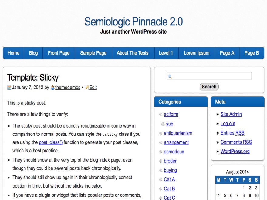 WordPress theme Semiologic Pinnacle