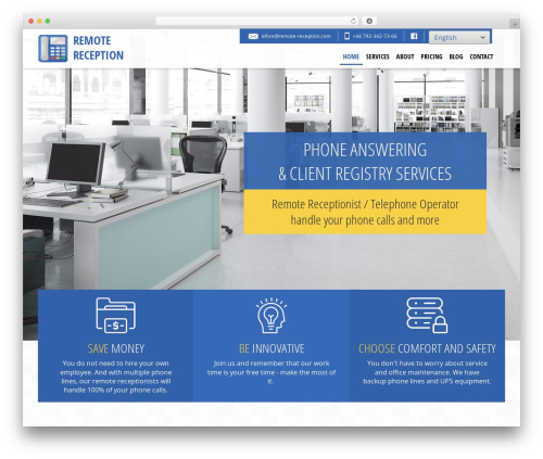 CLV Remote Reception WordPress theme - remote-reception.com
