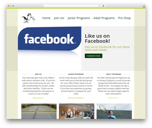 Extensio WordPress theme - foxcitiesracquetclub.com
