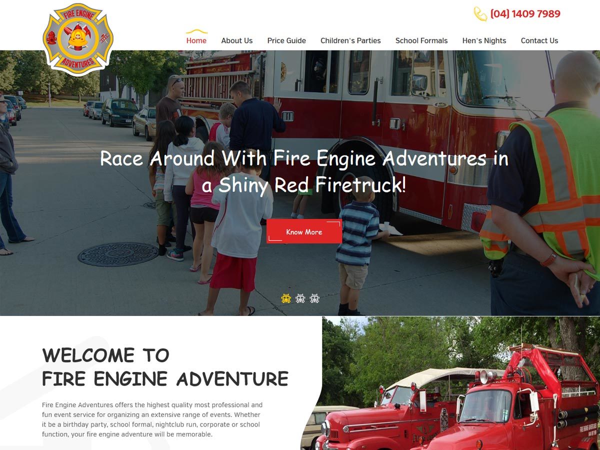 Fire Engine Adventures WordPress theme by The 23 Digital team